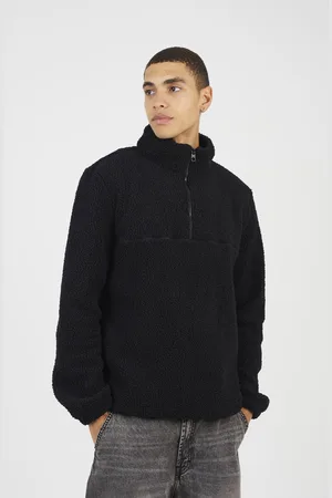 Brave Soul Mens Quarter Zip Sherpa Jumper - Size Small