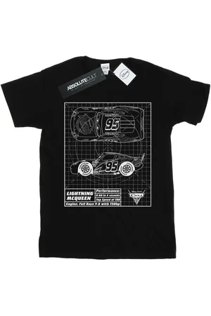 Disney Womens/Ladies Cars Lightning McQueen Blueprint Cotton Boyfriend T-Shirt - Size Medium