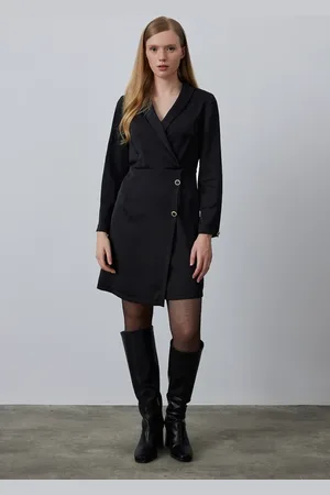 Gusto Womens Crepe Wrap Blazer Dress - - Size Medium