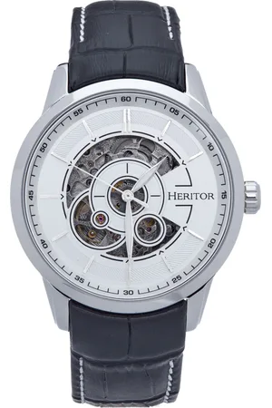 heritor automatic Mens Davies Semi-Skeleton Leather-Band Watch - - One Size