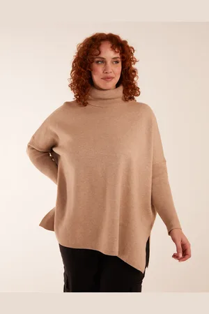 Blue Vanilla Womens Curve High Neck Boxy Jumper - - Size UK 22-24