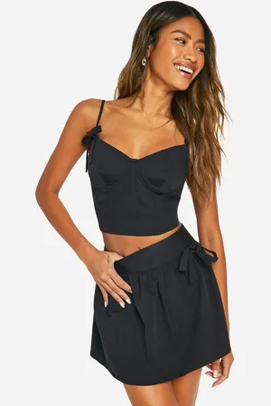 Boohoo Womens Ruched Bow Mini Skirt - - Size 10 UK