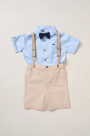 Little Gent Boys Shirt, Shorts and Braces Outfit Set - - Size 6Y