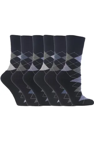 Gentle Grip Womens - 6 Pairs Ladies Non Elastic Socks - LGG41 - Cotton - Size UK 4-8