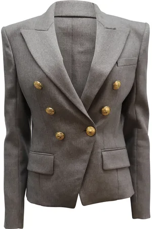 Balmain Pre-owned Womens Fitted Double Breasted Blazer in Wool Wool (archived) - Size X-Large