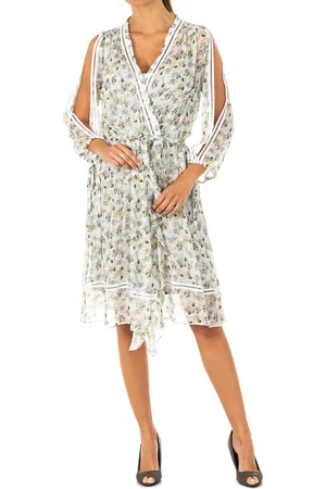 La Martina Womens Elastic 3/4 sleeve dress with great neckline LWD009 woman - Cotton - Size Small