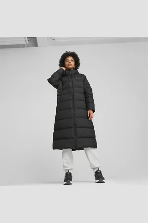 PUMA Womens Long Hooded Down Coat - - Size Medium