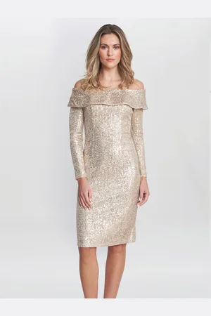Gina Bacconi Womens Anthea Off The Shoulder Sequin Dress - - Size 8 UK