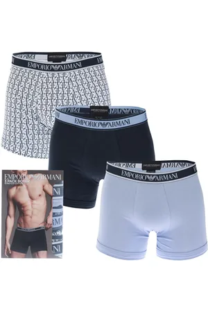 Emporio Armani Mens 3 Pack of Boxers in Various - Cotton - Size X-Large