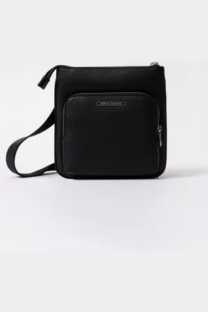 Armani Exchange Mens Faux Leather Messenger Bag - - One Size