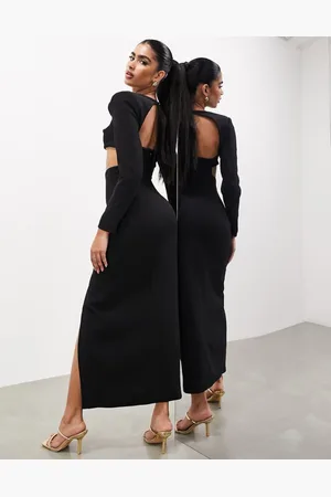 ASOS Womens statement long sleeve square neck maxi dress in - Size 18 UK
