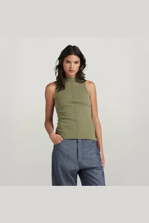 G-Star Womens G-Star RAW Open Back Mock Slim Top - Cotton - Size Large