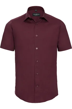 Russell Athletic Collection Mens Fitted Short-Sleeved Shirt (Port) - - Size Small