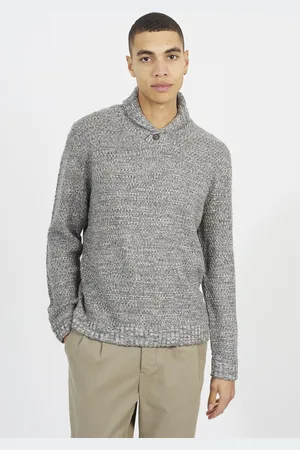Brave Soul Mens Shawl Neck Textured Knit Jumper - - Size X-Large