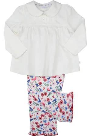 Mini Vanilla Girls Peter Pan Collar Jersey Pyjamas - Cotton - Size 9-10Y