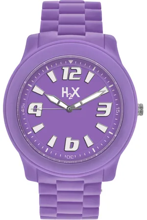 Haurex H2X WoMens SL381XL1 Splash Luminous Water Resistant Lavender Soft Rubber Watch - - One Size