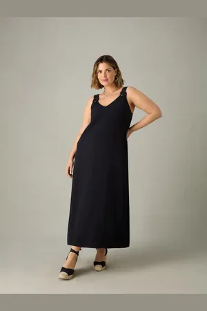 Live Unlimited London Womens Cotton Crinkle Ring Detail Dress - Size 24 UK