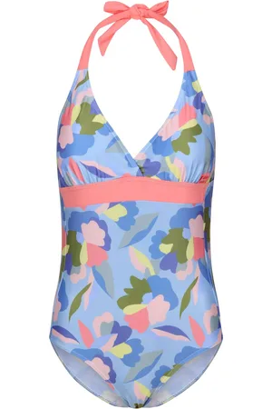 Regatta Womens/Ladies Flavia II Abstract Floral One Piece Swimsuit (Blue/Green/Pink) - - Size 8 UK