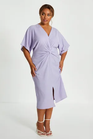 Quiz Womens Curve Knot Front Midi Dress - Size 26 UK