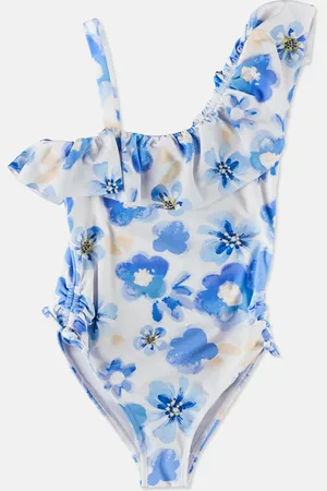 Angel & Rocket Girls Simone Ruffle Shoulder Swimsuit - - Size 4Y