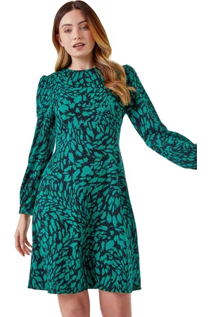 Roman Womens Animal Print Jacquard Dress - - Size 20 UK