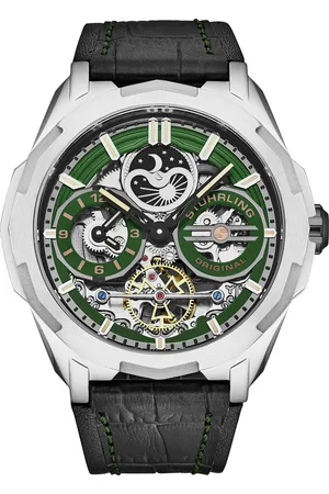 Stuhrling Mens Dual Time Automatic Navigator 46mm Skeleton - - One Size