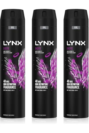 Lynx Mens XXL Excite 48-Hour High Definition Fragrance Body Spray Deodorant, 3x250ml - - One Size