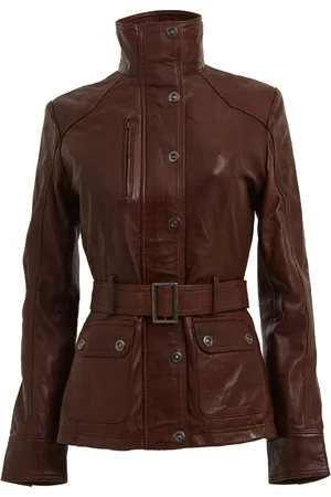 Infinity Womens Military-Inspired Biker Jacket-Middleton - Lamb Leather - Size 20 UK