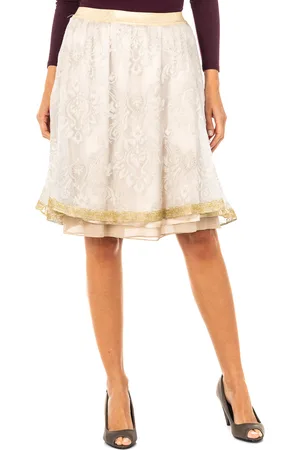 La Martina Womens high elastic waist skirt with chiffon lining JWKG01 - - Size X-Large