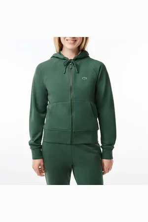 Lacoste Womens Fleece Zip-Up Hoodie in Polycotton - Size 6 UK