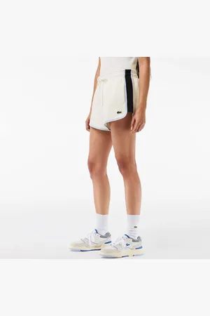 Lacoste Womens Contrast Panel Piqué Shorts in Cotton - Size 6 UK