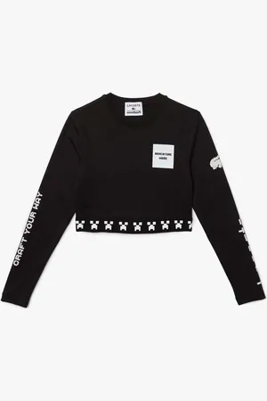 Lacoste Womens x Minecraft Cropped T-Shirt in - Size 8 UK