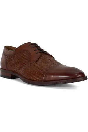 Dune Mens Stimuli - Woven Leather Toe Cap Derby - Leather (archived) - Size UK 8