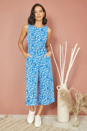 Mela Womens Ditsy Print Culotte Jumpsuit - Size 16 UK