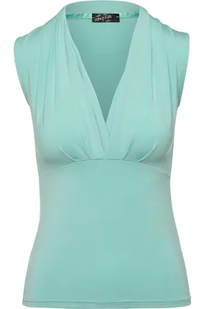 Conquista Womens Aqua Wrap Top in Micromodal - - Size EU 36 (Womens)