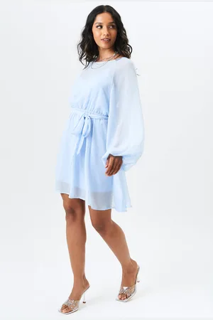Gini London Womens Long Sleeve Chiffon Foil Mini Dress - - Size L/XL
