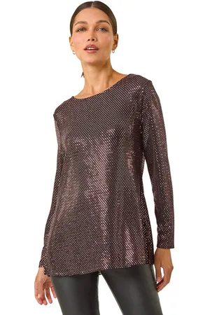 Roman Womens Shimmer Cowl Back Tunic Top - - Size 20 UK