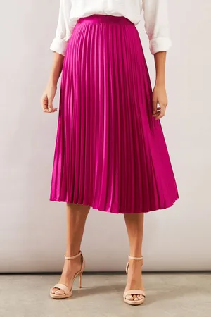 wallis Womens Satin Pleated Skirt - - Size 16 UK