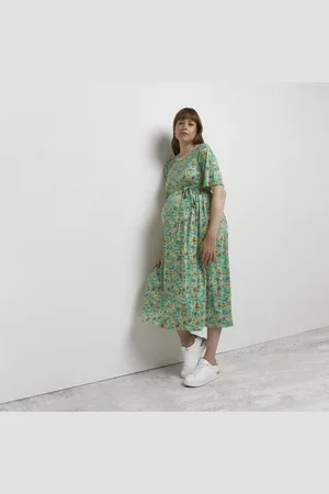 River Island Womens Midi Dress Maternity Floral Viscose - Size 12 UK