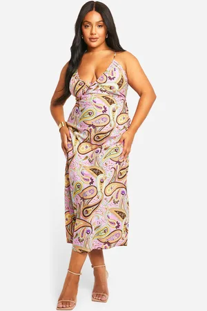 Boohoo Womens Plus Paisley Strappy Midaxi Dress - - Size 26 UK