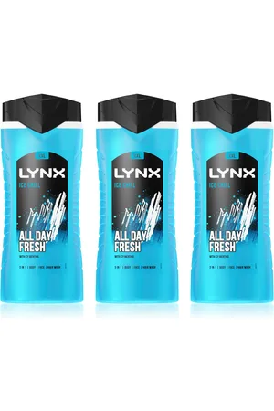Lynx Mens Ice Chill 12H Refreshing Fragrance Shower Gel Bodywash, 3x 500ml - - One Size