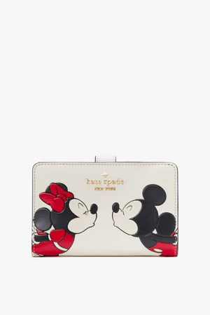 Kate Spade Womens Disney X New York Minnie Mouse Medium Compact Bifold Wallet - - One Size