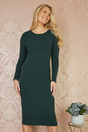 Yumi Womens Sparkle Knit Midi Jumper Dress - Size Medium