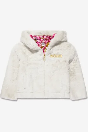 Moschino Girls Hooded Zip Up Jacket in - Size 8Y