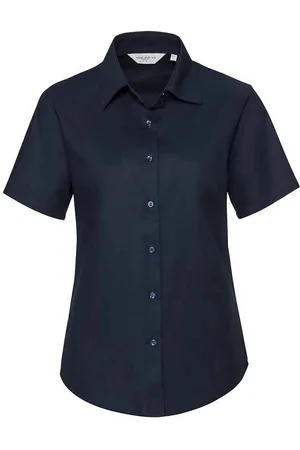Russell Athletic Collection Womens/Ladies Oxford Short-Sleeved Shirt (Bright Navy) - - Size 4XL