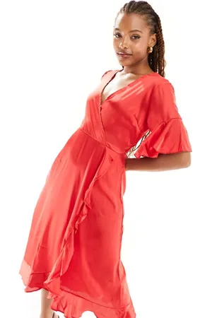 Bardot Womens AX Paris satin wrap dress in - Size 6 UK