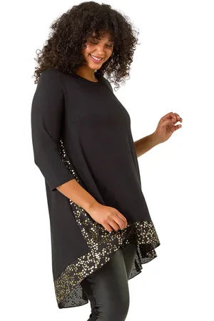 Roman Womens Curve Contrast High Low Tunic Top - - Size 20 UK