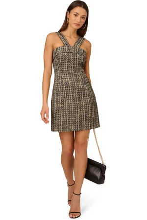 Adrianna Papell Womens Tweed Sheath Short Dress in - Size 12 UK