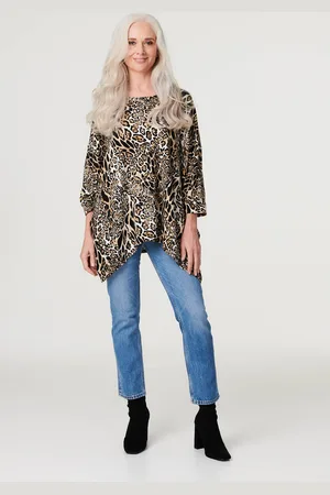 Izabel London Womens Leopard Print Oversize Blouse - Size 10 UK
