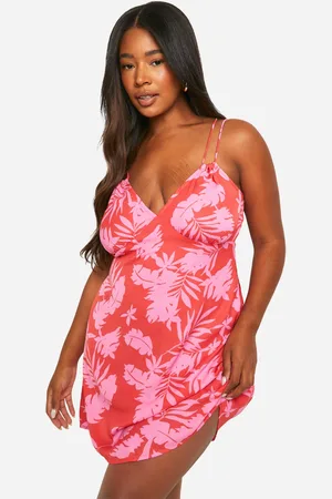 Boohoo Womens Plus Tropical Double Strap Mini Dress - - Size 22 UK